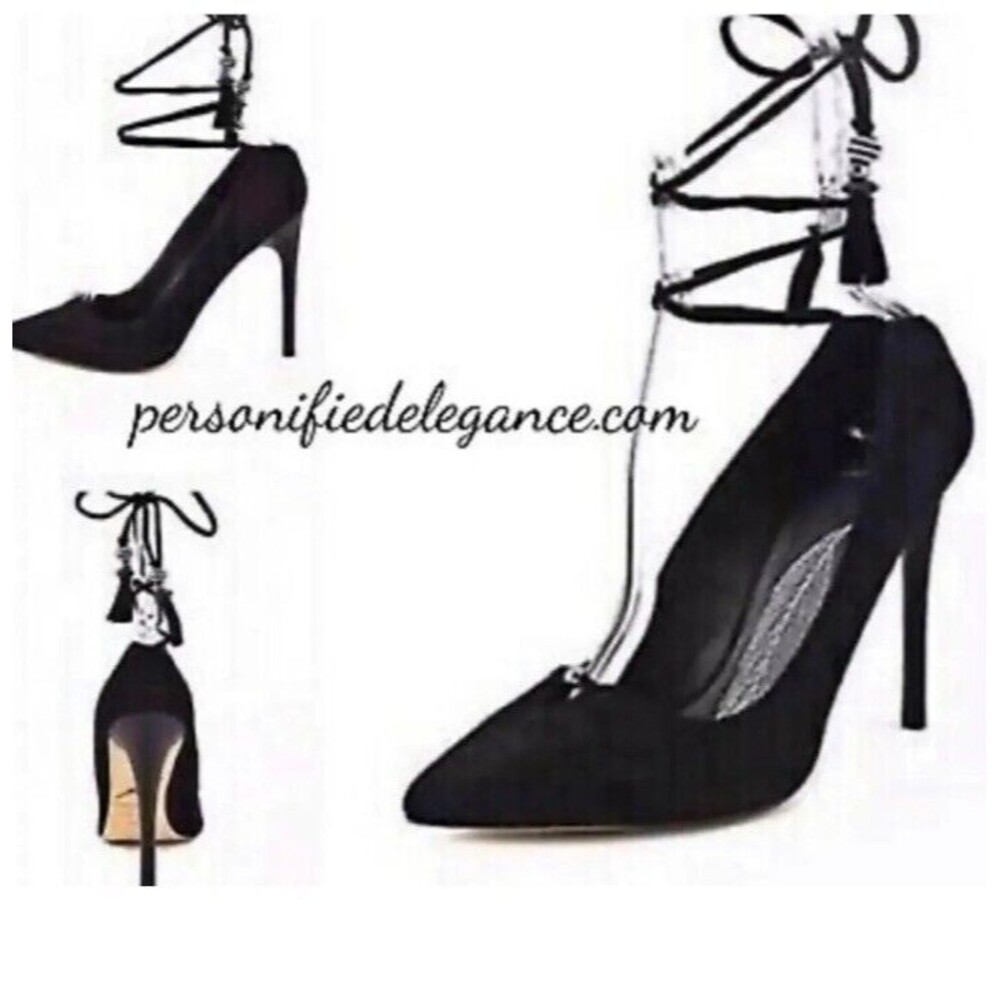 Brian Atwood Hanna Black Suede Heels Pumps Size 10